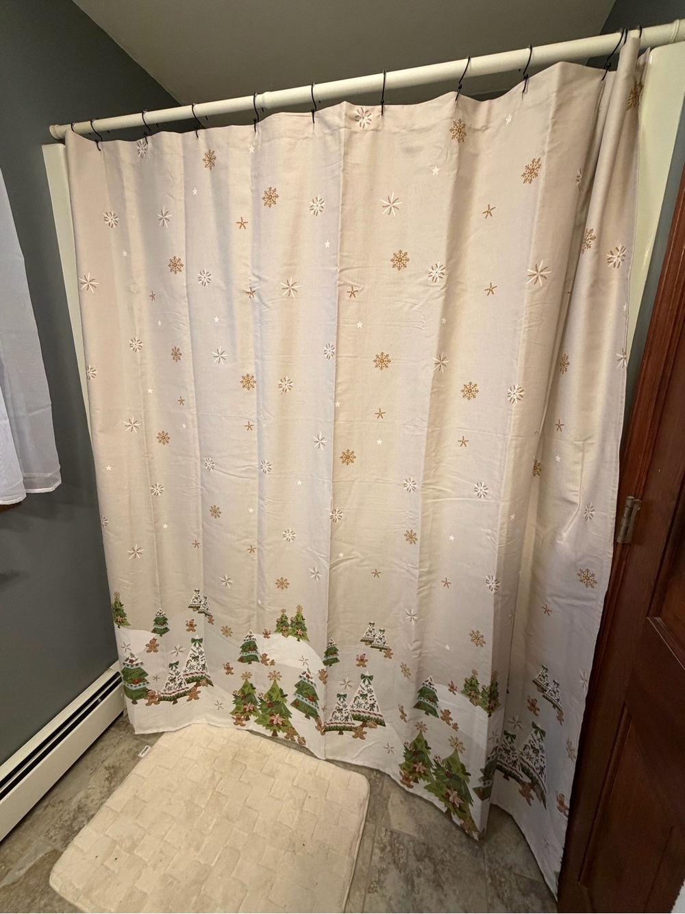 Gingerbread Christmas shower curtain